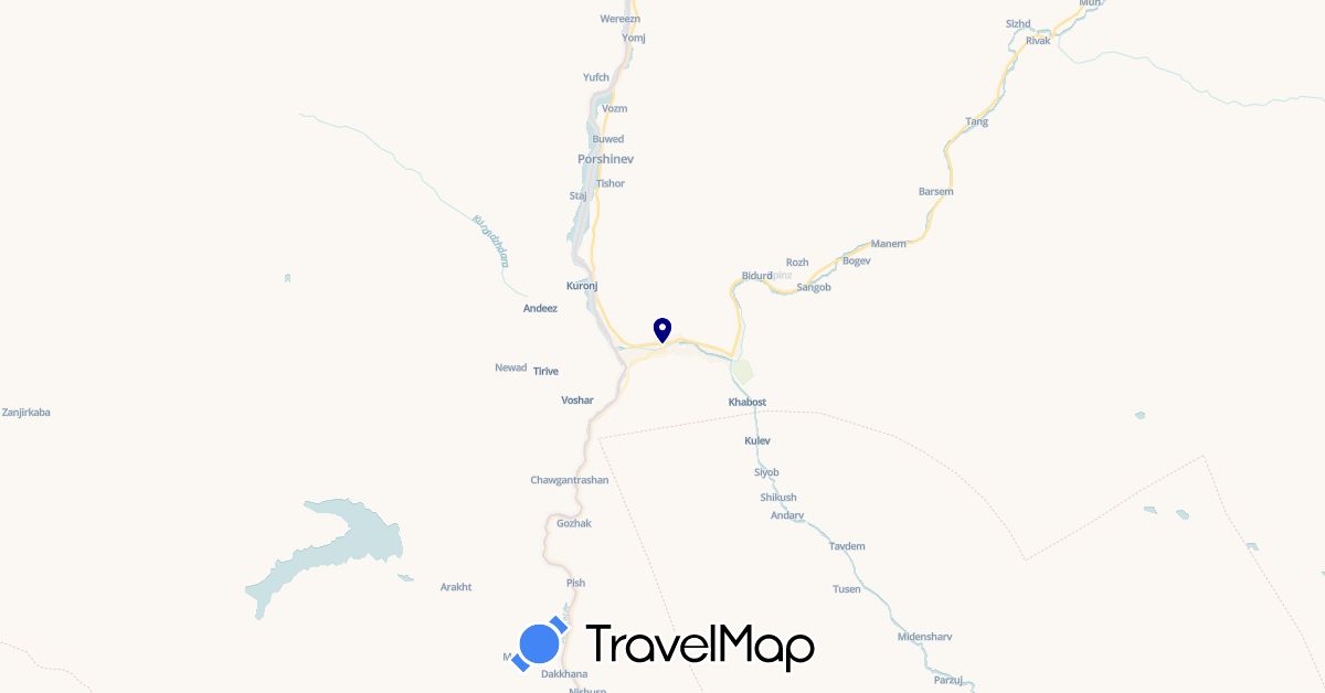 TravelMap itinerary: driving in Tajikistan (Asia)